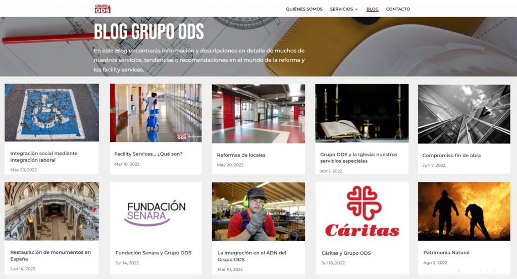 Grandes éxitos blog Grupo ODS - Integración social y laboral - Reformas - Facility Services - Servicios a la Iglesia - SANITAS - Fundación Senara