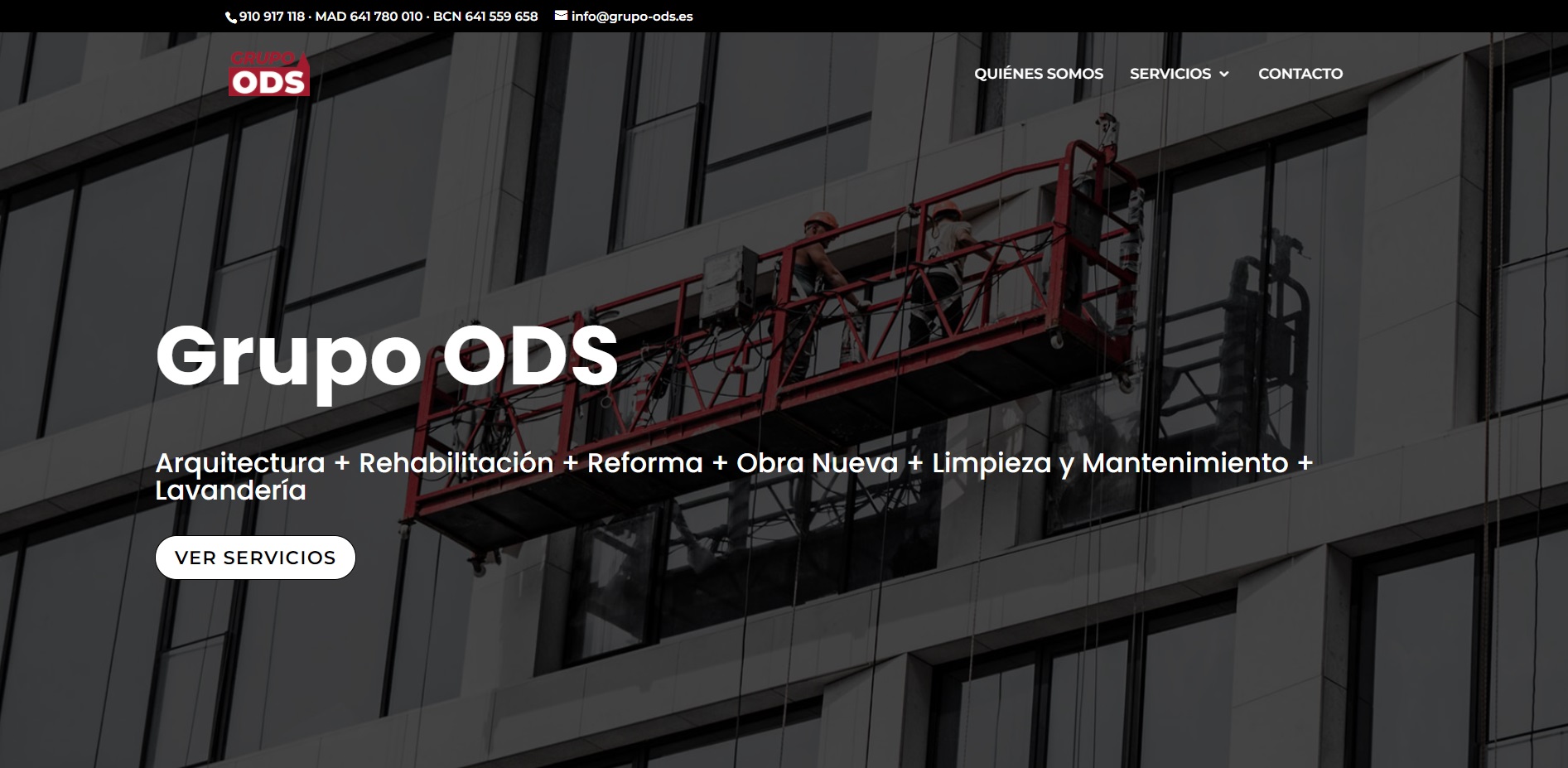 Nueva Web Grupo ODS - Arquitectura - Rehabilitación - Reforma - Obra nueva - Limpieza y mantenimiento - Lavandería - Iglesias